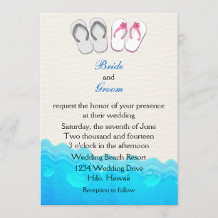 Invitación a la boda de sandalias de playa