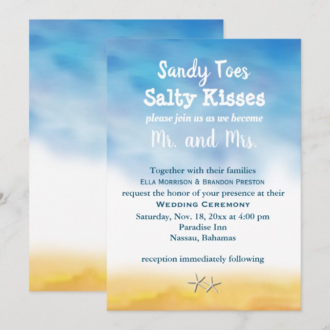 Invitación a la boda de sandía para los dedos de a (Anverso / Reverso)