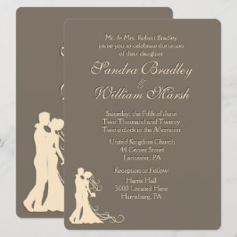 Invitación a la boda de Sandstone Brown y Cream
