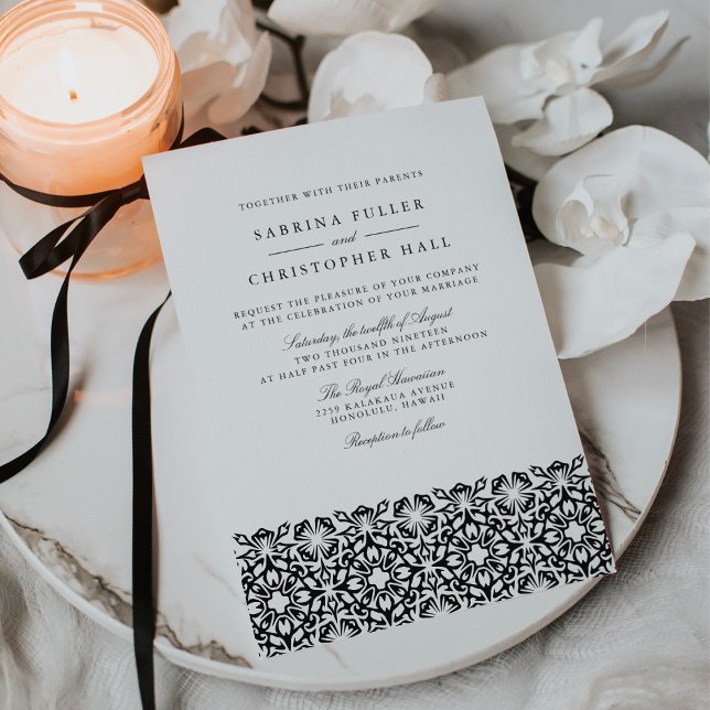 Invitación a la boda de Santorini | Negro (Subido por el creador)