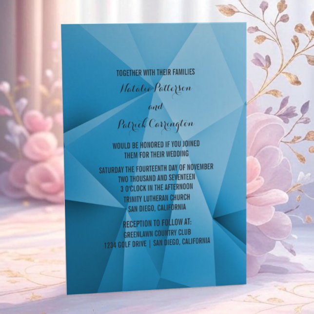 Invitación a la boda de Sapphire Jewel Tones (Sapphire Jewel Tones Wedding Invitation)