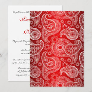 Invitación a la boda de Satin & Paisley Shimmer Ro