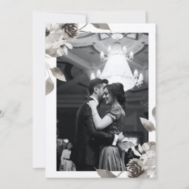 Invitación a la boda de Sepia Floral Photo Waterco