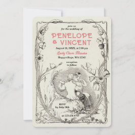 Invitación a la boda de Serenade con amor vintage