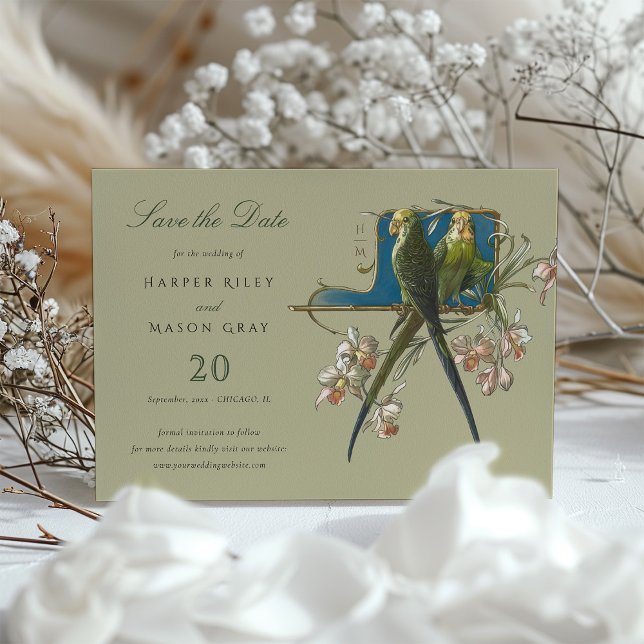 Invitación a la boda de Serene Aviary 'Save the Da (Subido por el creador)