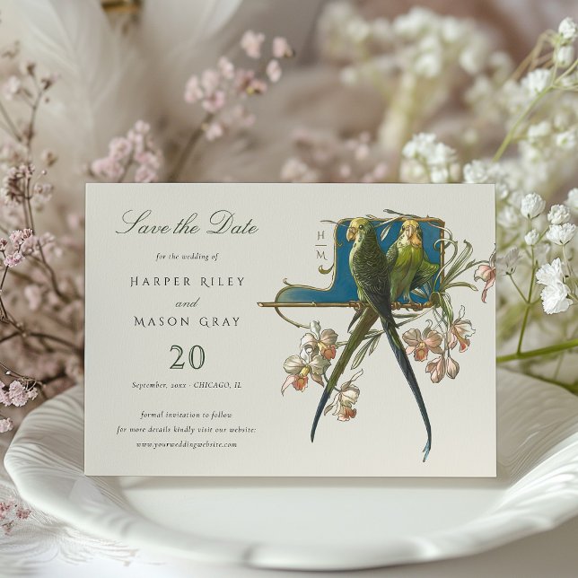 Invitación a la boda de Serene Aviary 'Save the Da (Subido por el creador)