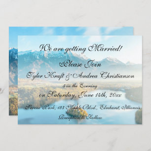 Invitación a la boda de Serene Mountain Scene