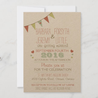 Invitación a la boda de Shabby Chic Bunting