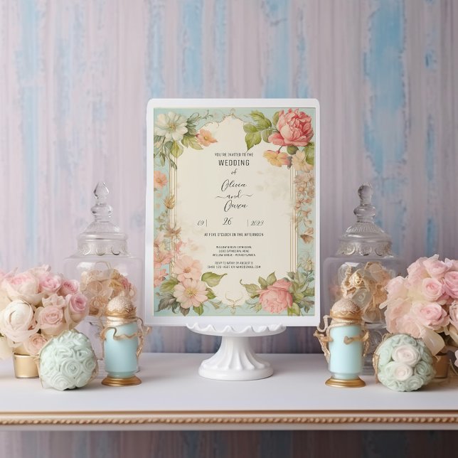 Invitación a la boda de Shabby Chic Floral (Subido por el creador)