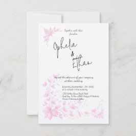 Invitación a la boda de Shabby Chic Pink Floral
