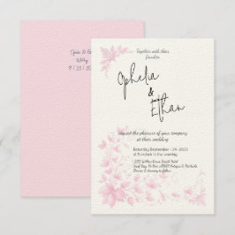 Invitación a la boda de Shabby Chic Pink Floral