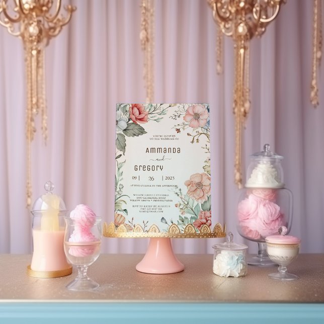 Invitación a la boda de Shabby Chic Wildflower (Subido por el creador)
