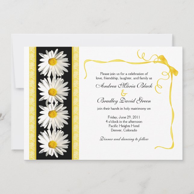 Invitación a la boda de Shasta Daisy (Anverso)