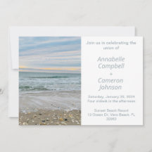 Invitación a la boda de Shell Blue Beach