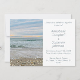 Invitación a la boda de Shell Blue Beach