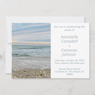 Invitación a la boda de Shell Blue Beach
