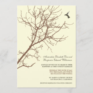 Invitación a la boda de silueta de árbol (chocolat
