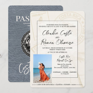 Invitación a la boda de Silver Costa Rica Passport