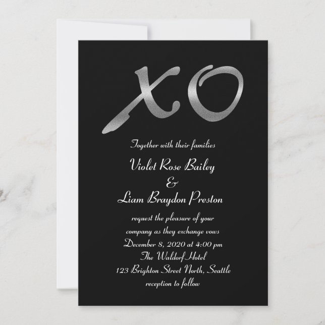 Invitación a la boda de Silver XO (Anverso)