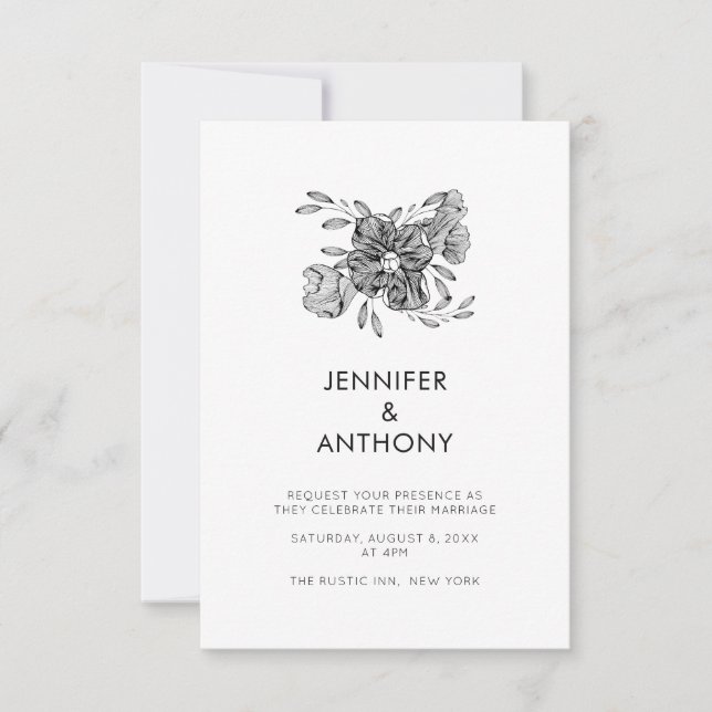 Invitación a la boda de simplicidad rústica (Anverso)
