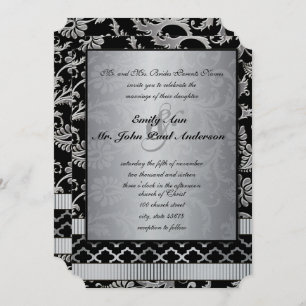 Invitación a la boda de sirenas de damasco platead