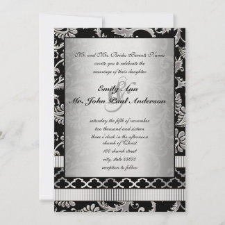 Invitación a la boda de sirenas de damasco platead