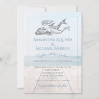 Invitación A La Boda De Sirenas Y Delfines