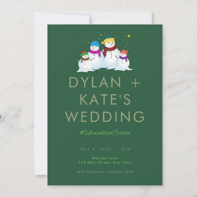 Invitación a la boda de Snowman (Anverso)