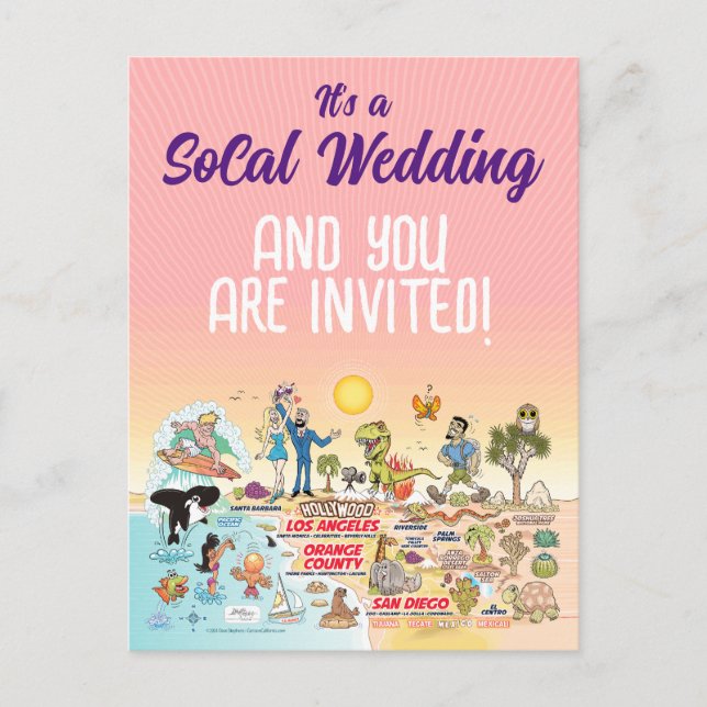 Invitación a la boda de SoCal (Anverso)
