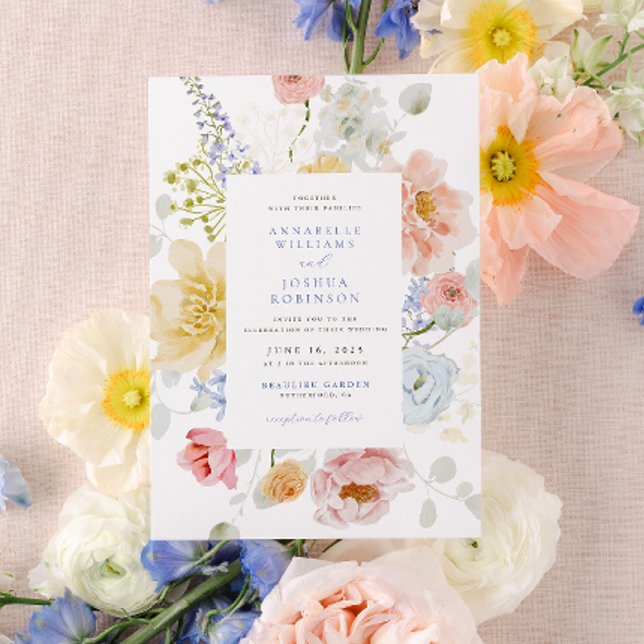 Invitación a la boda de Soft Garden Florals (Subido por el creador)