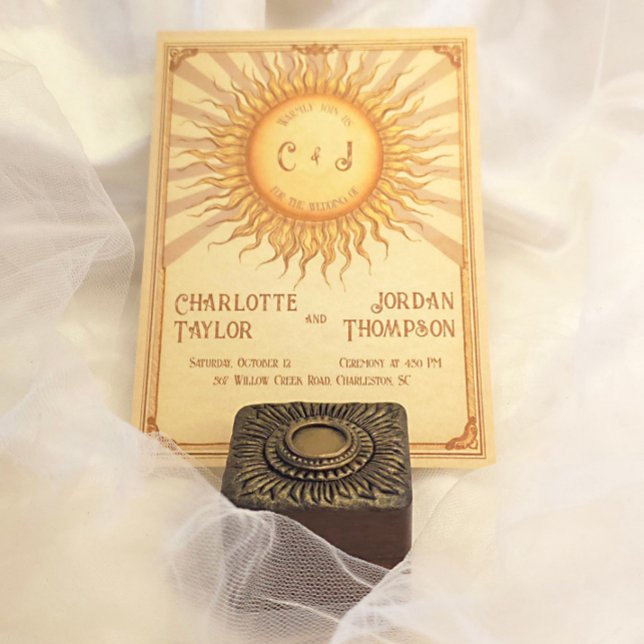 Invitación a la boda de sol en tonos cálidos (Subido por el creador)