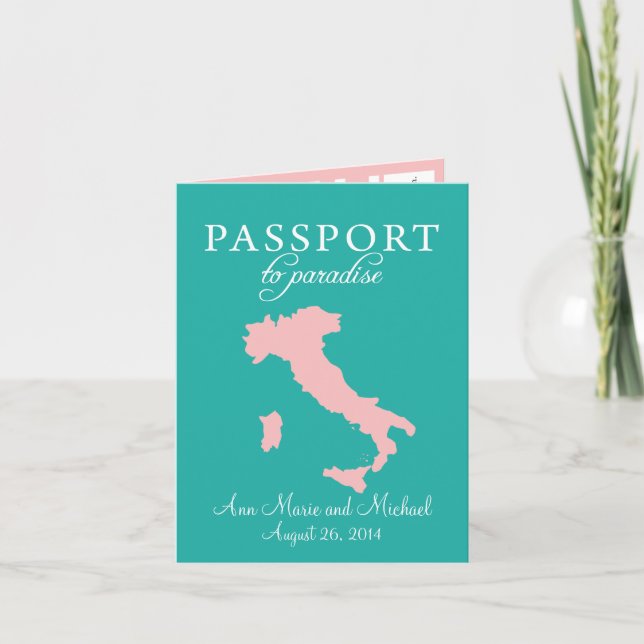Invitación a la boda de Sorrento en Italia (Anverso)