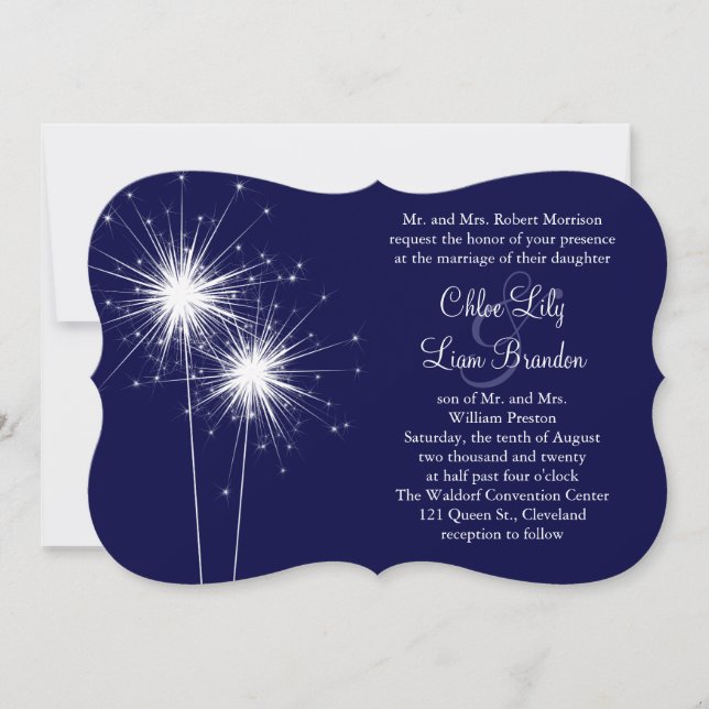 Invitación a la boda de Sparkler 2 (Anverso)