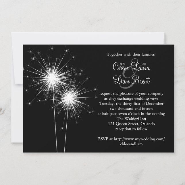 Invitación a la boda de Sparkler 2 (Anverso)