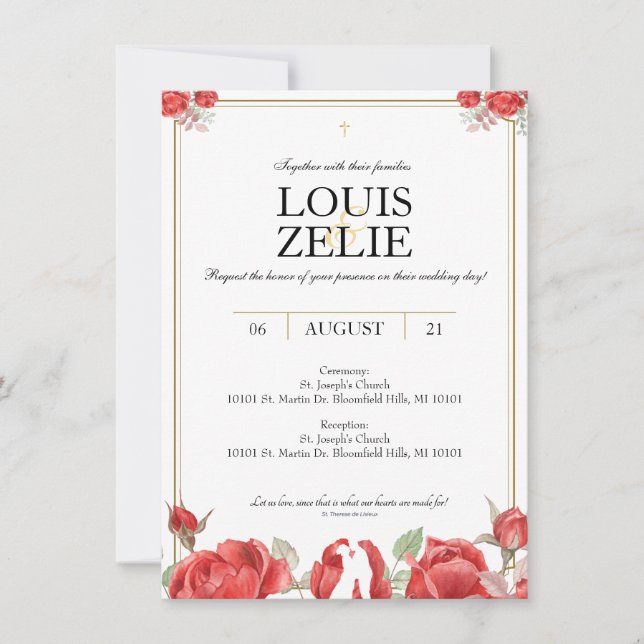 Invitación a la boda de St. Therese (Anverso)