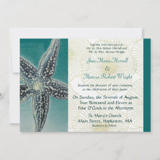 Invitación a la boda de Starfish and Shells