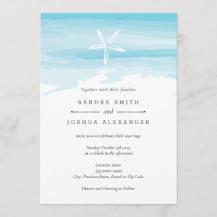 Invitación a la boda de Starfish Beach