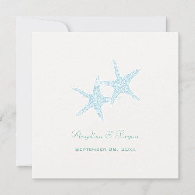 Invitación a la boda de Starfish Beach (Anverso)