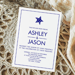 Invitación a la boda de Starfish Beach minimalista