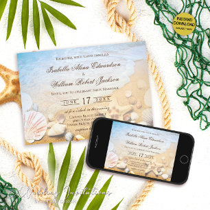 Invitación a la boda de Starfish Beach Tropical