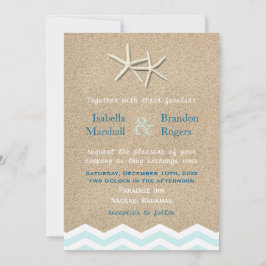 Invitación a la boda de Starfish Chevron