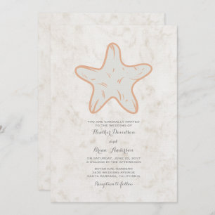 Invitación a la boda de Starfish Rústico naranja