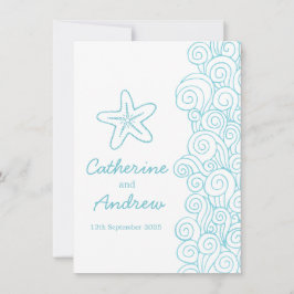 Invitación a la boda de Starfish Sea swift blue be