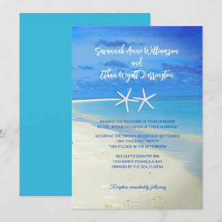 Invitación a la boda de Starfish White Scene