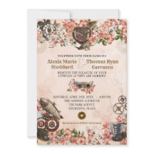 Invitación a la boda de Steampunk Floral