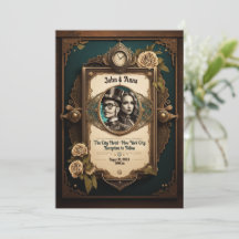 Invitación a la boda de Steampunk (fotos propias)