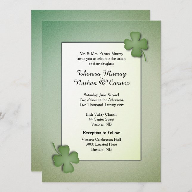 Invitación a la boda de sueño irlandés (Anverso / Reverso)