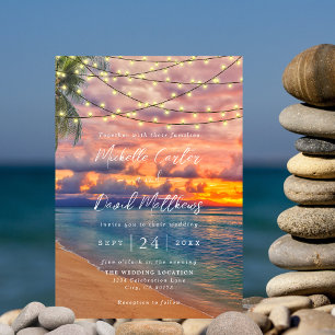 Invitación a la boda de Sunset Beach String