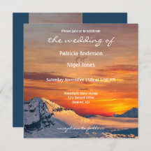 Invitación a la boda de Sunset Mountain View