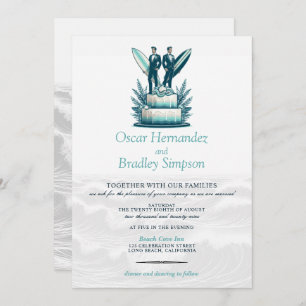 Invitación a la boda de Surf Grooms